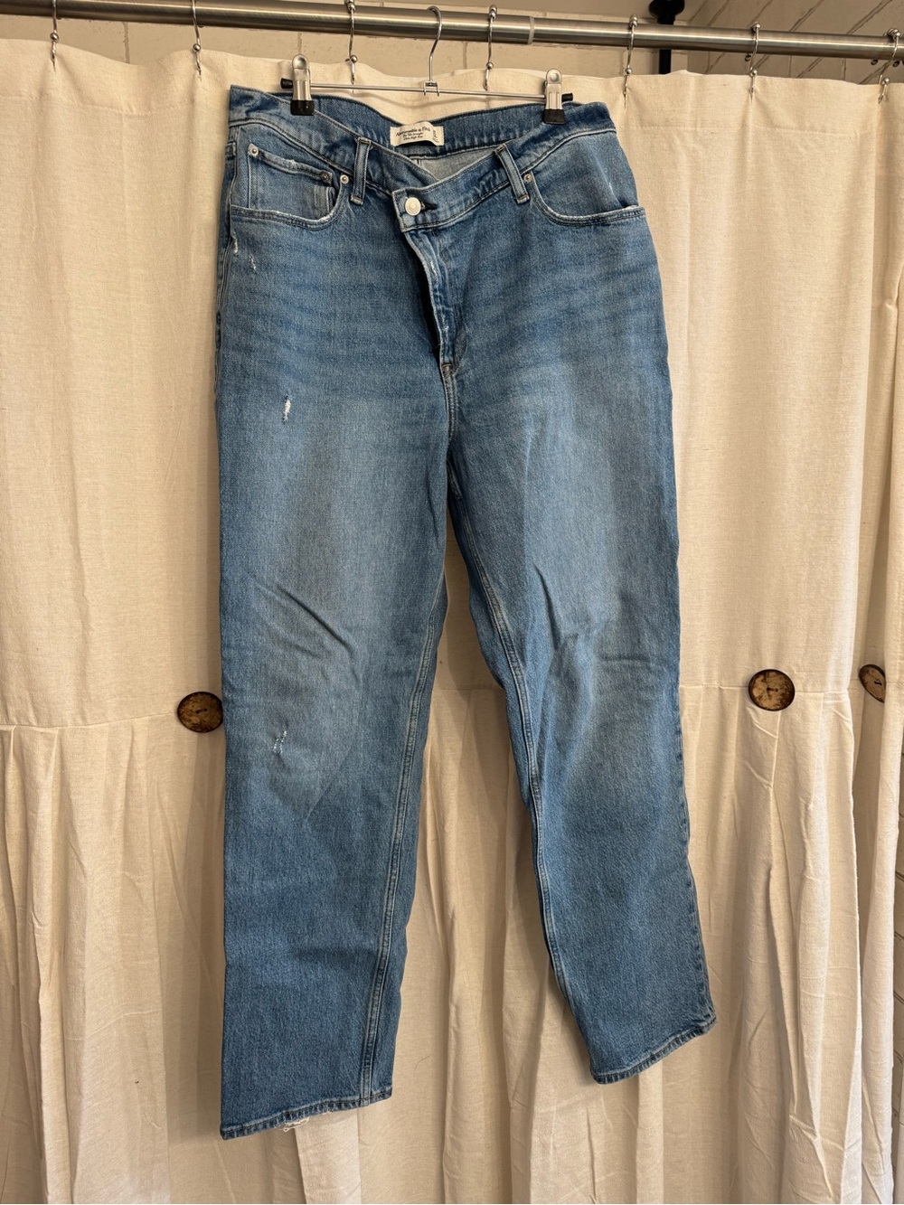 Abercrombie & Fitch Light Blue High-Rise Straight Jeans